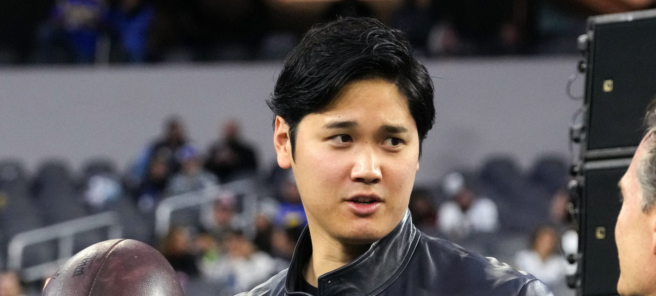 FILE PHOTO: Dec 21, 2023; Inglewood, California, USA; Los Angeles Dodgers player Shohei Ohtani attends the game between the Los Angeles Rams and the New Orleans Saints at SoFi Stadium. Mandatory Credit: Kirby Lee-USA TODAY Sports/File Photo